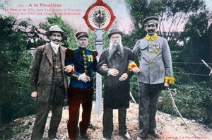 Père et ses fils à la frontière franco-allemande, 20e siècle - Unbekannt