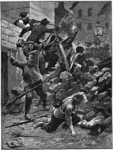 Combats aux barricades, La Monarchie de Juillet, France, 1848 vers 1885