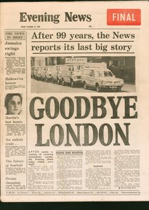 Dernière édition du journal Evening News, 1980 - Unbekannt