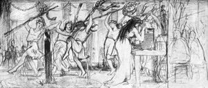 Premier croquis de la Fête des vendanges, vers 1871 vers 1880-1882 - Unbekannt