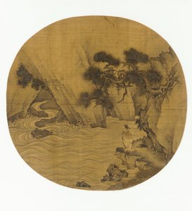 Pêche par un torrent de montagne, dynastie Ming, 1368-1644 - Unbekannt