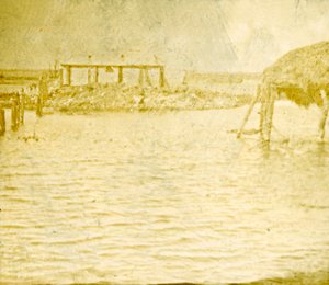 Inondation, Ramskapelle, Belgique, vers 1914-1918