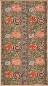 Soie rayée florale sur fond doré, 1600-1650 - Unbekannt