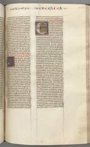 Fol. 320r, Ézéchiel, initiale historiée E, un Ézéchiel endormi avec sa vision des quatre bêtes - Unbekannt