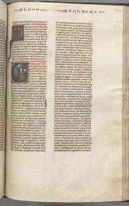 Fol. 370r, Maccabées I, initiale historiée E, Mathathias tuant le Juif idolâtre