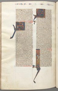 Fol. 481v, Jude, initiale historiée I, Jude tenant un parchemin, vers 1275-1300 - Unbekannt