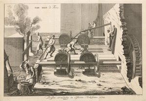 Fonderies de minerai de fer avec une roue à eau, en Suède - Unbekannt