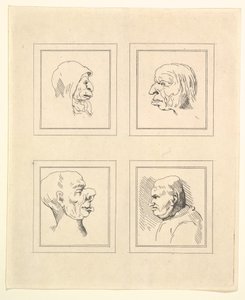 Quatre têtes de Caricatures par Léonard de Vinci, d