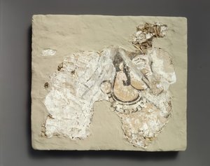 Fragment de peinture murale : femme avec un couvre-bouche padam, vers 7ème siècle après J.-C. - Unbekannt