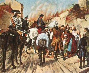 Frédéric le Grand dans les ruines de Küstrin avant la bataille de Zorndorf, 25 août 1758, 1936