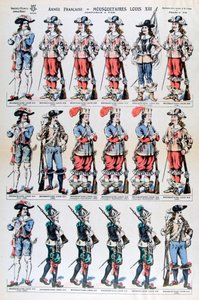 Armée française, mousquetaires de Louis XIII, 17e siècle 19e siècle