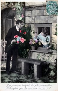 Carte postale romantique française, vers 1900 - Unbekannt