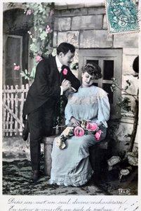 Carte postale romantique française, c1900 - Unbekannt