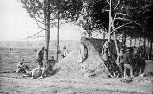 Soldats français au repos après le combat, région de Champagne, France, Première Guerre mondiale - Unbekannt