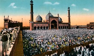 Prières du vendredi, Jama Masjid, Delhi, Inde, début du 20e siècle - Unbekannt