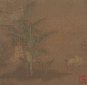 Chatons folâtrant sous un bananier, 15e siècle