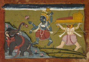 Gajendra Moksha : Le salut du roi des éléphants, 1800s - Unbekannt
