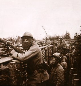 Alerte au gaz dans les tranchées, Champagne, nord de la France, 1916 - Unbekannt
