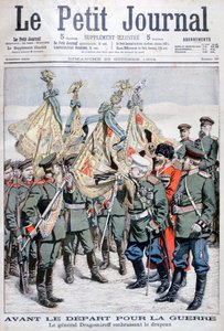 Le général Dragomirov embrasse le drapeau avant le départ des troupes pour la guerre russo-japonaise, 1904 - Unbekannt