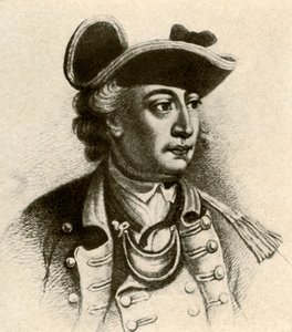 Général John Sullivan, avec un chapeau à cornes bordé de galon et une gorgerette, vers 1770, 1937