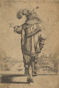 Gentilhomme Vu de Dos Indiquant un Paysage - Unbekannt