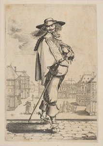 Gentleman avec une épée devant des bâtiments - Unbekannt