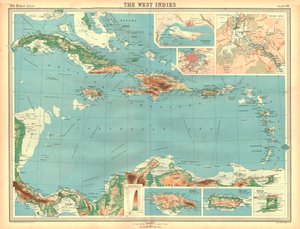 Carte géographique des Antilles