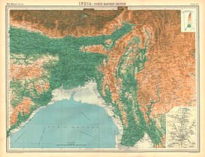 Carte géographique de la section nord-est de l