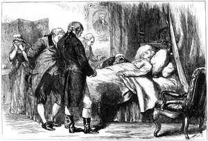 George Washington sur son lit de mort, Mount Vernon, Virginie, USA, 1799 vers 1880 - Unbekannt