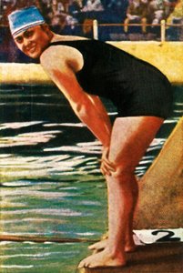 Nageuse allemande Hilde Schrader, 1928 - Unbekannt