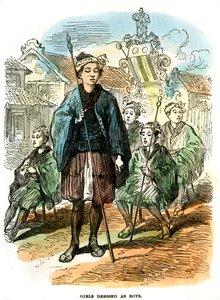 Filles déguisées en garçons, procession du festival du Nouvel An à Yokohama, Japon, 1872 - Unbekannt