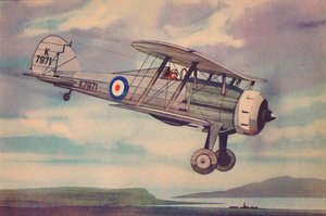 Biplan de chasse Gloster Gladiator, vers 1944