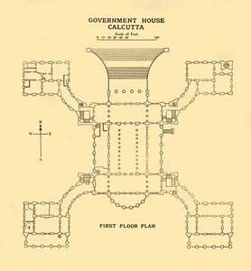 Plan du premier étage de la Maison du Gouvernement, Calcutta - Unbekannt
