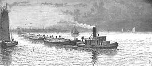 Navires de céréales quittant Chicago, 1883