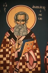 Icône orthodoxe grecque représentant Saint Athanase le Grand, Thessalonique, Grèce - Unbekannt