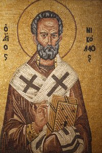 Icône orthodoxe grecque représentant Saint Nicolas dans l