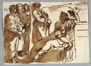 Groupe avec Pétrarque et Sappho au Parnasse après Raphaël Sanzio - Unbekannt