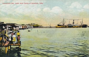 Baie de Guantánamo, filles cubaines pêchant à Caimanera, Cuba, vers 1910 - Unbekannt