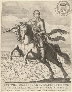Gustave-Adolphe devant la carte de Poméranie en arrière-plan, 1630 - Unbekannt