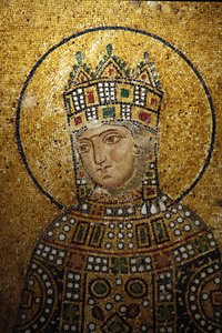 (détail) Mosaïque de Sainte-Sophie : Impératrice Zoé, Istanbul, Turquie - Unbekannt