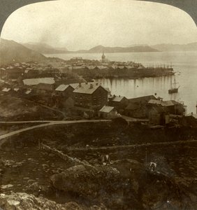 Hammerfest. La ville la plus septentrionale du monde - pas de coucher de soleil du 13 mai au 29 juillet, Norvège, vers 1905