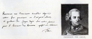 Écriture et signature de Frédéric le Grand, roi de Prusse - Unbekannt