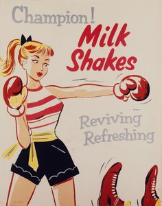 Éducation à la santé - Champion! Milkshakes, affiche, vers 1955-1960 - Unbekannt