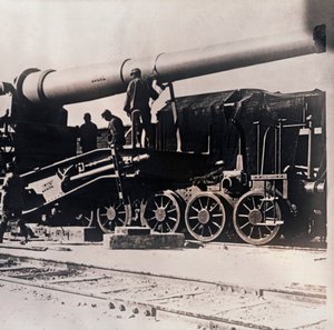 Artillerie lourde sur un train, c1914-c1918 - Unbekannt