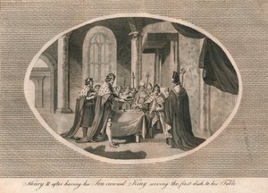Henri II, après avoir couronné son fils roi, servant le premier plat à sa table, 1170 1793 - Unbekannt