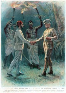 Henry Morton Stanley, journaliste et explorateur gallois, rencontrant Emin Pasha à Kavalli, 29 avril 1888 - Unbekannt