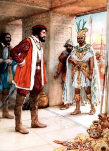 Hernan Cortes rencontrant l