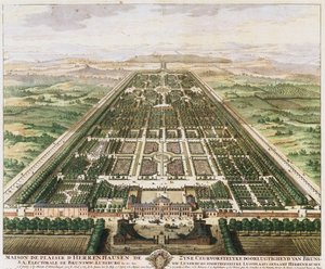 Herrenhausen : Château et jardins, vers 1745
