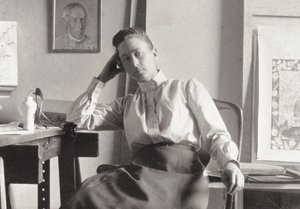 Hilma af Klint dans son atelier à Hamngatan, Stockholm, vers 1895 - Unbekannt