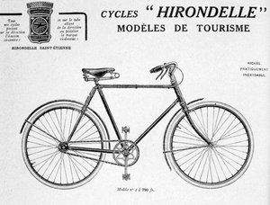 Publicité pour le vélo de tourisme Hirondelle Saint Etienne, 20ème siècle